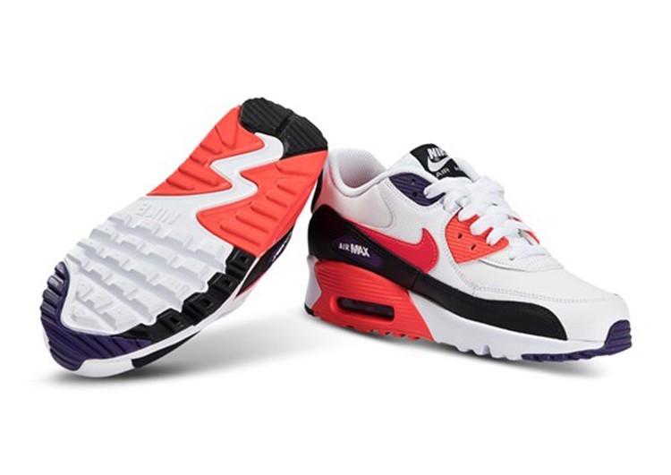 נעלי נייק-Nike Air Max 90 White and Bright Crimson – תמונה 2