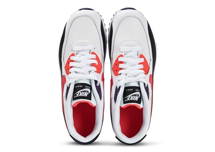 נעלי נייק-Nike Air Max 90 White and Bright Crimson – תמונה 4