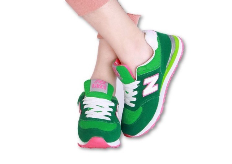 נעלי ניו באלאנס-New Balance 574 WHITE GREEN – תמונה 2
