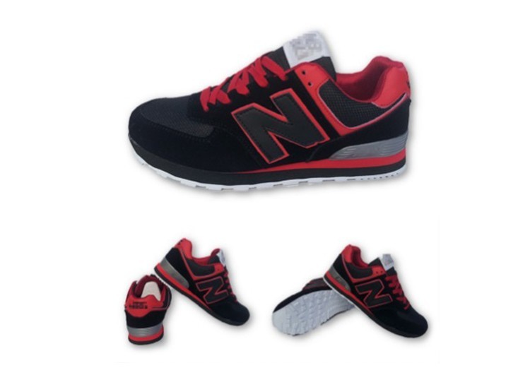 נעלי ניו באלאנס-New Balance 574 BLACK RED GRAY – תמונה 3