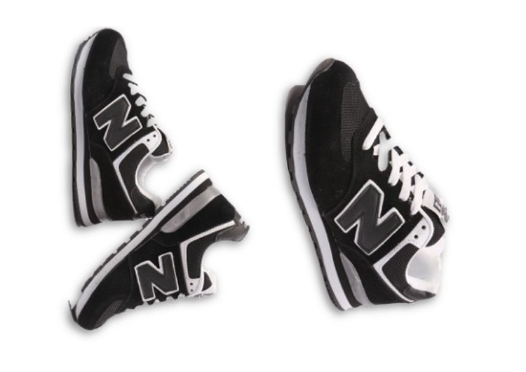 נעלי ניו באלאנס-New Balance 574 BLACK WHITE GRAY – תמונה 4
