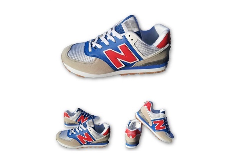 נעלי ניו באלאנס-New Balance 574 BLUE RED GRAY – תמונה 3