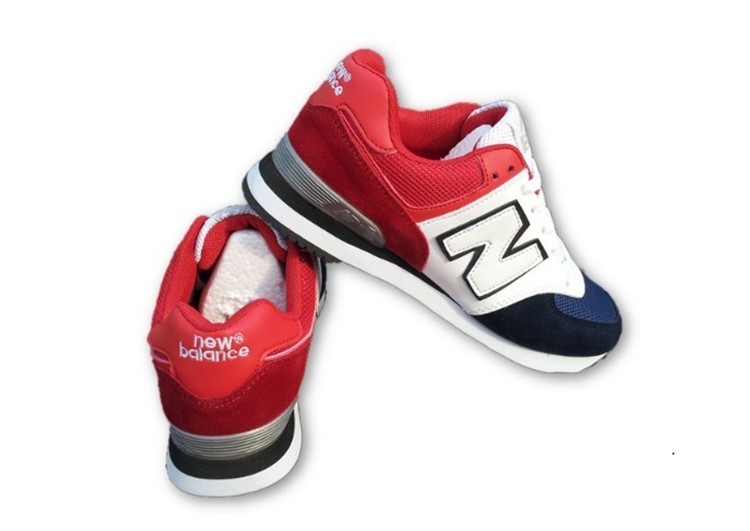 נעלי ניו באלאנס-New Balance 574 WHITE RED BLUE – תמונה 3