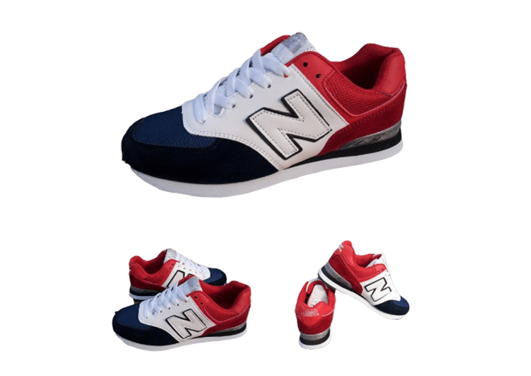 נעלי ניו באלאנס-New Balance 574 WHITE RED BLUE – תמונה 2