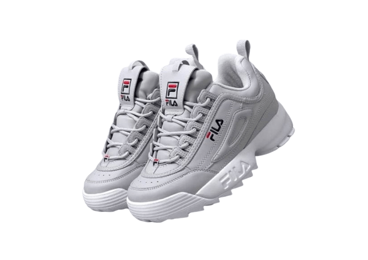 נעלי פילה-Fila Disruptor 2 Premium Athletic Shoes-GREY WHITE – תמונה 2