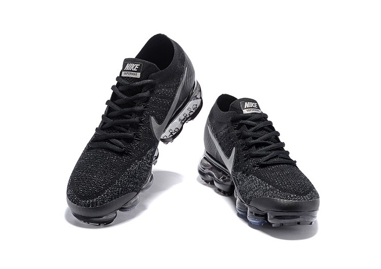 נעלי נייק-Nike Air Vapor Max Flyknit 2.0W BLACK - GRAY LOGO – תמונה 5