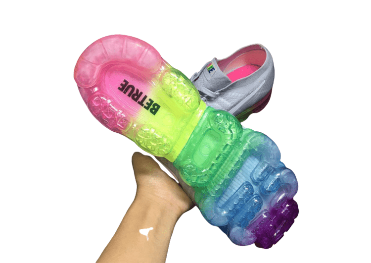 נעלי נייק-Nike Air Vapor Max Flyknit 2.0W LIGHT GRAY-WHITE LOGO – תמונה 7