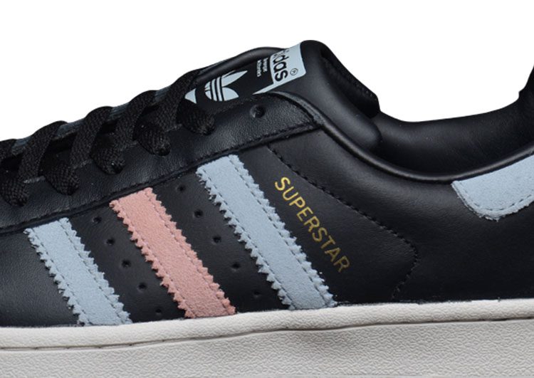 נעלי אדידס-ADIDAS Stan Smith - Black - Light Pink - Sky Blue – תמונה 8