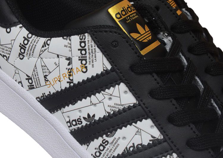 נעלי אדידס-ADIDAS Stan Smith - Black & Logo Print – תמונה 9