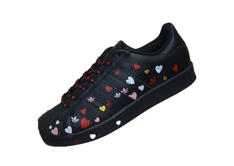 נעלי אדידס-ADIDAS Stan Smith - Black & Red Hard – תמונה 4