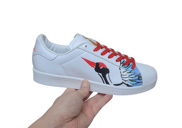 נעלי אדידס-ADIDAS Stan Smith - Red-Blue – תמונה 3