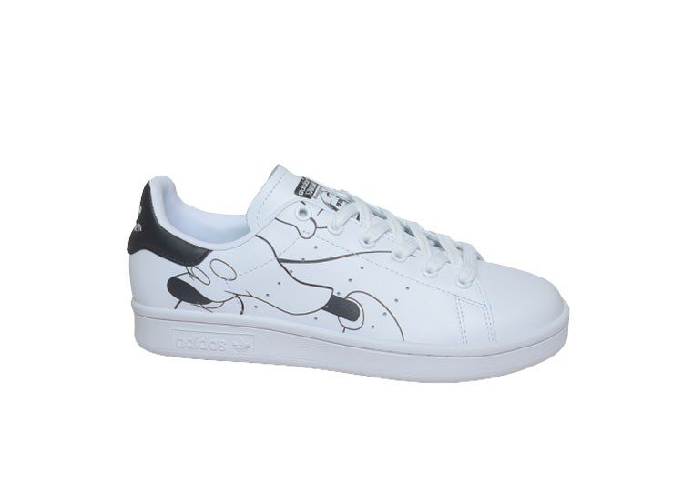 נעלי אדידס-ADIDAS Stan Smith - White Black Doll – תמונה 7