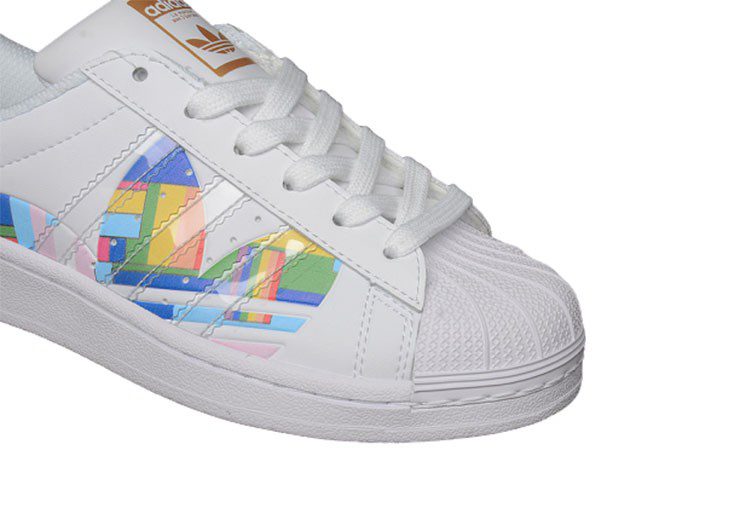 נעלי אדידס-ADIDAS Stan Smith- White-Multi Logo – תמונה 11