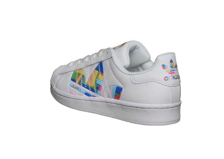 נעלי אדידס-ADIDAS Stan Smith- White-Multi Logo – תמונה 12