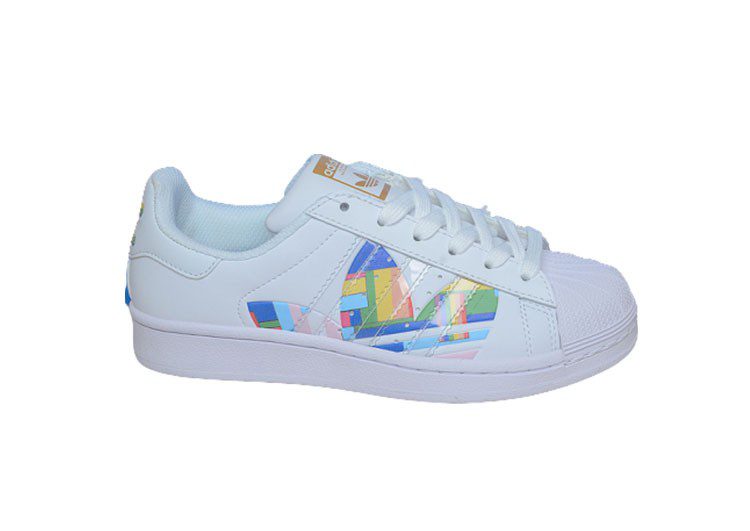 נעלי אדידס-ADIDAS Stan Smith- White-Multi Logo – תמונה 7