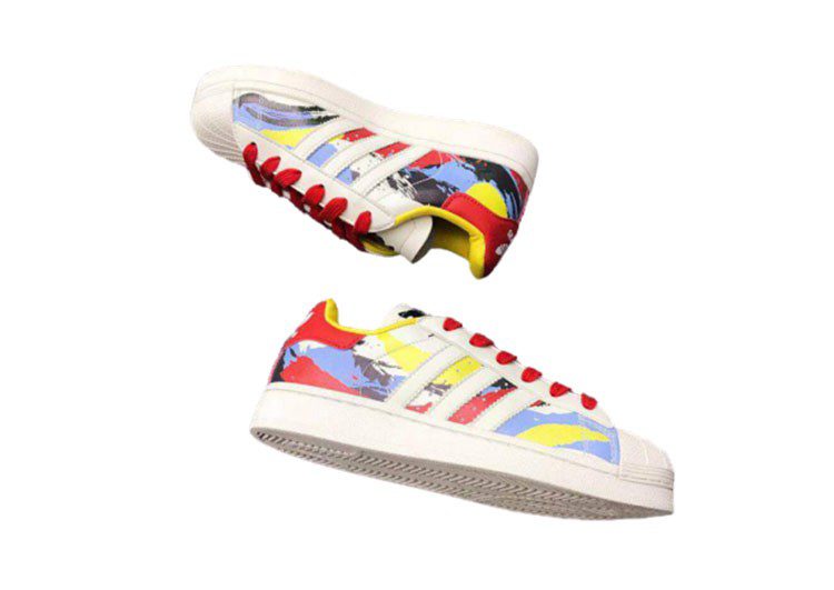 נעלי אדידס-ADIDAS Stan Smith - White / Sky-Blue / Red – תמונה 2