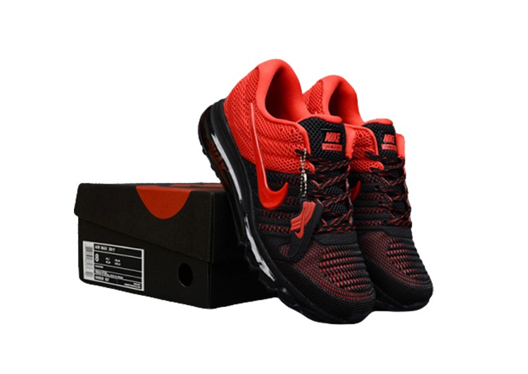 נעלי נייק-Nike Air Max 2017- VENETIAN RED- BLACK RUSSIAN – תמונה 3