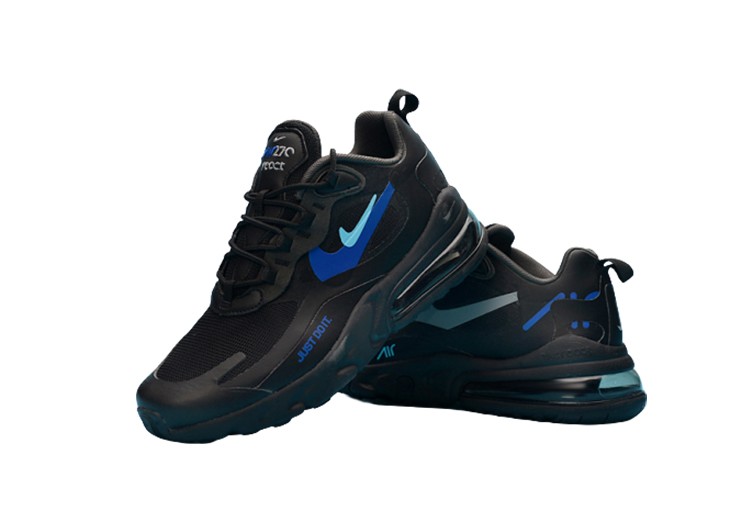 Nike Air Max 270 React BLACK- CERULEAN BLUE – תמונה 2