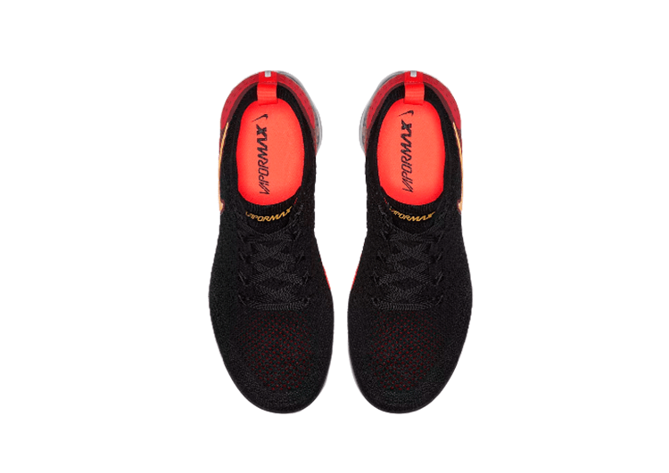 Nike Air Vapor Max Flyknit 2.0 BLACK- SUNSET ORANGE – תמונה 4