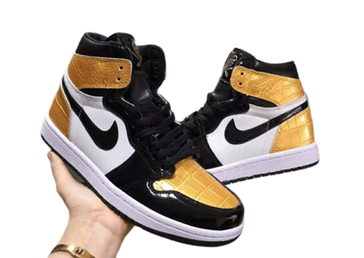 נעלי נייק-Nike air force 1 high BLACK- GOLDEN-WHITE – תמונה 6