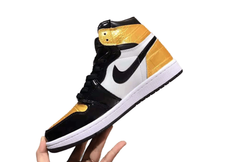נעלי נייק-Nike air force 1 high BLACK- GOLDEN-WHITE – תמונה 2