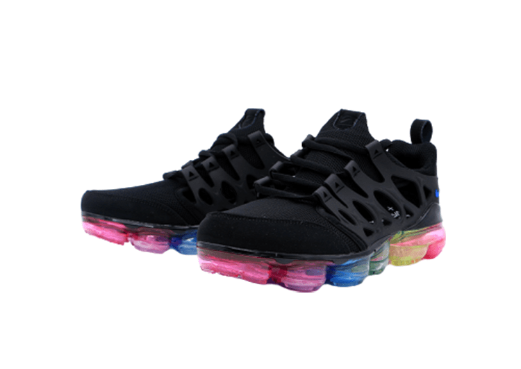 נעלי נייק-NIKE AIR VAPROMAX 2019 - BLACK-BOTTOM MULTICOLORED – תמונה 2