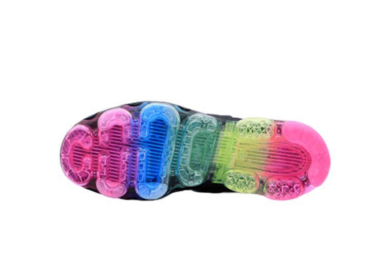 נעלי נייק-NIKE AIR VAPROMAX 2019 - BLACK-BOTTOM MULTICOLORED – תמונה 5
