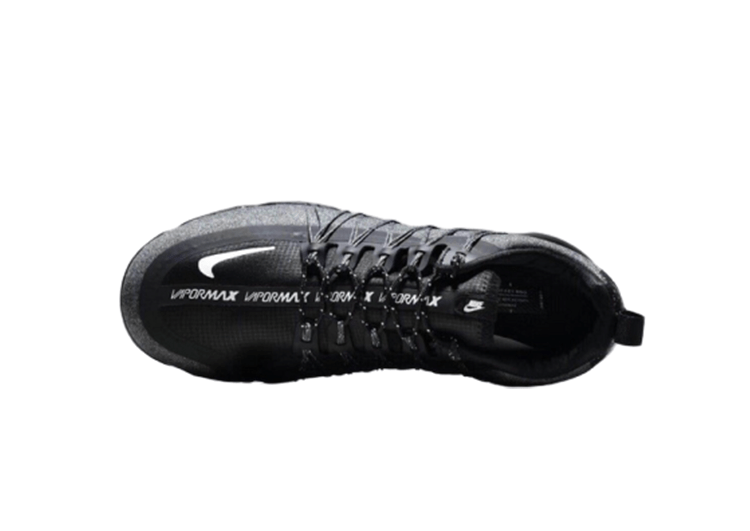 נעלי נייק-NIKE AIR VAPROMAX 2019 - BLACK - LOGO WHITE - BLACK RIBBON – תמונה 6