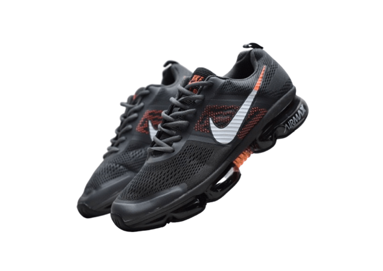 נעלי נייק-NIKE AIR VAPROMAX 2019 - BLACK - ORG - WHITE LOGO – תמונה 2