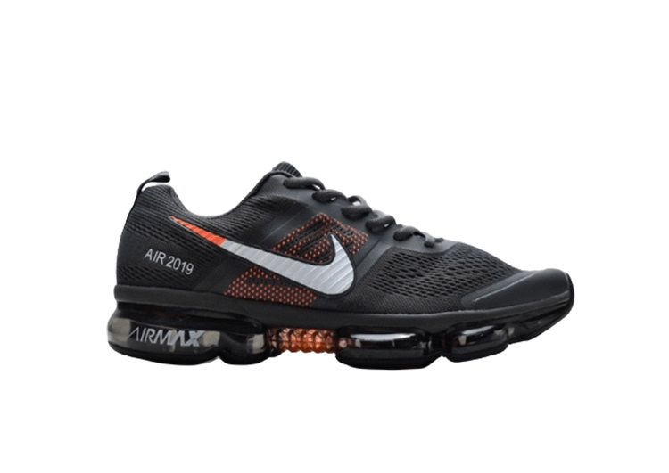 נעלי נייק-NIKE AIR VAPROMAX 2019 - BLACK - ORG - WHITE LOGO – תמונה 5