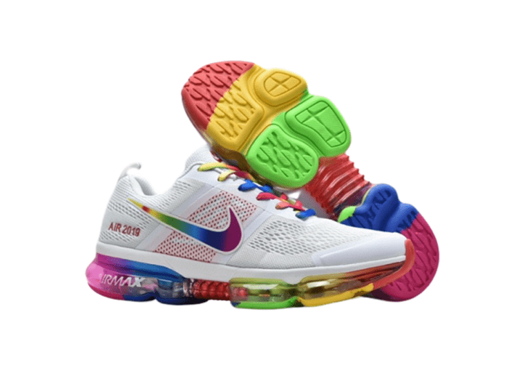 נעלי נייק-NIKE AIR VAPROMAX 2019 - WHITE-YELLOW-RED – תמונה 2