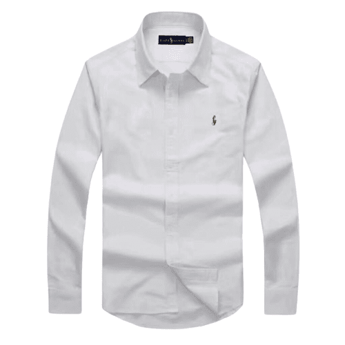 ראלף לורן-RL SHIRT MEN'S LONG WHITE