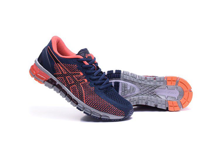 נעלי אסיקס-ASICS - Dark Blue ORG Red – תמונה 6