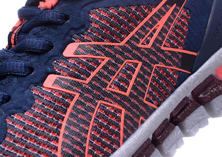 נעלי אסיקס-ASICS - Dark Blue ORG Red – תמונה 7