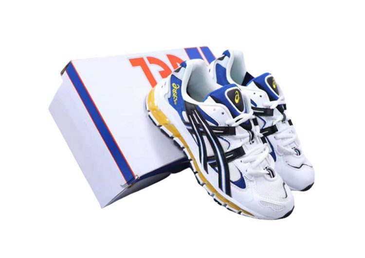 נעלי אסיקס-ASICS - GEL-KAYANO - White Blue Yellow – תמונה 5