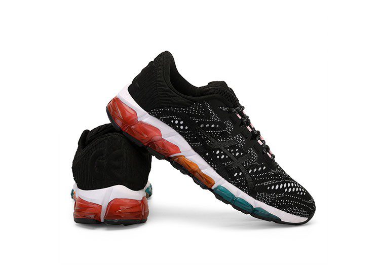 נעלי אסיקס-ASICS - QUANTUM - Jacquard Noodle JCQ - Black & White Blue ORG Yellow Female – תמונה 5