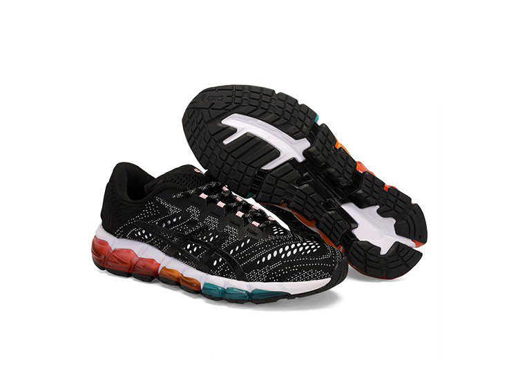 נעלי אסיקס-ASICS - QUANTUM - Jacquard Noodle JCQ - Black & White Blue ORG Yellow Female – תמונה 6