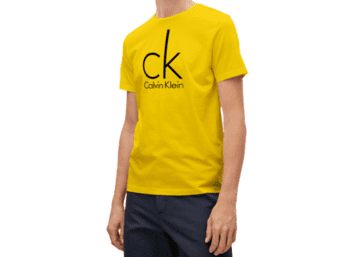 CK Big Round Neck Short Sleeve Men -Yellow