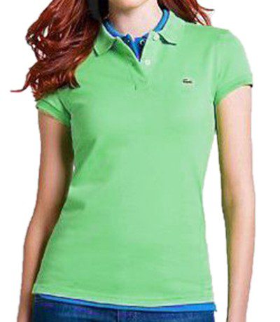 לקוסט-LACSOTE TSHIRT WOMEN POLO SHORT- Moss Green