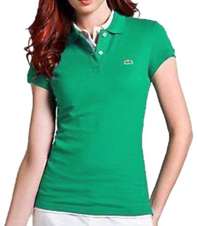 לקוסט-LACSOTE TSHIRT WOMEN POLO SHORT- Ocean Green