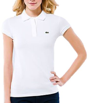 לקוסט-LACSOTE TSHIRT WOMEN POLO SHORT- White