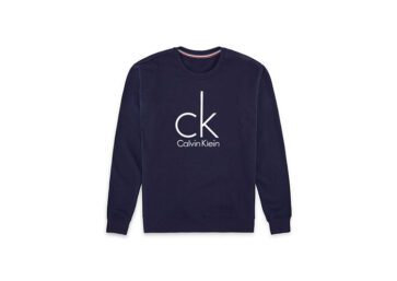 Large CK round neck sweater men-Navy Blue