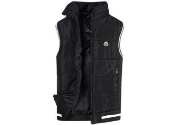 מונקלר-MONCLER VEST MEN-Black & White Border