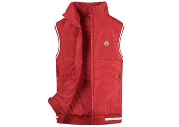 מונקלר-MONCLER VEST MEN-Red & White Border