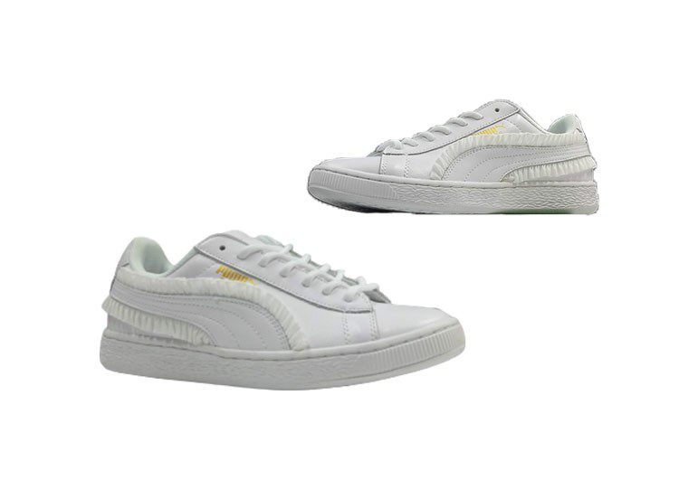 נעלי פומה-PUMA Basket Lace White Gold Label Casual Sneakers – תמונה 5
