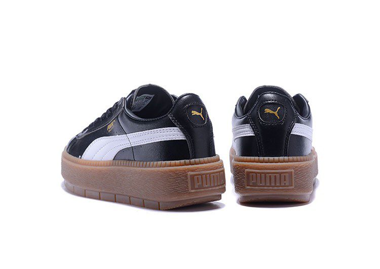 נעלי פומה- Puma suede platform rihanna platform shoes leather-White and Black – תמונה 4