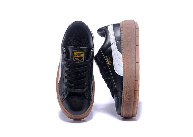 נעלי פומה- Puma suede platform rihanna platform shoes leather-White and Black – תמונה 5