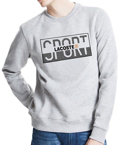 לקוסט-LACSOTE SWETER MEN DESGIN- GRAY