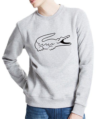 לקוסט-LACSOTE SWETER MEN DESGIN- GRAY