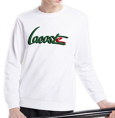 לקוסט-LACSOTE SWETER MEN DESGIN- WHITE